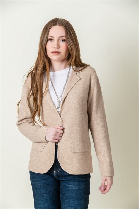 Blazer Tejido Beige Club House