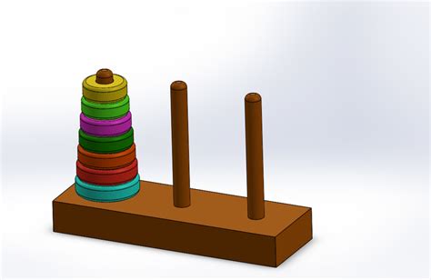 3D Printed Hanoi Tower by Laptop Rocks | Pinshape