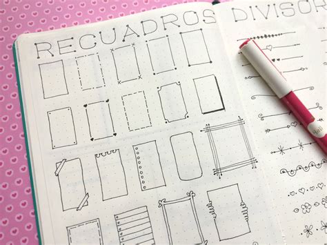 Recuadros Y Divisores Para Bullet Journal Libreta De Apuntes