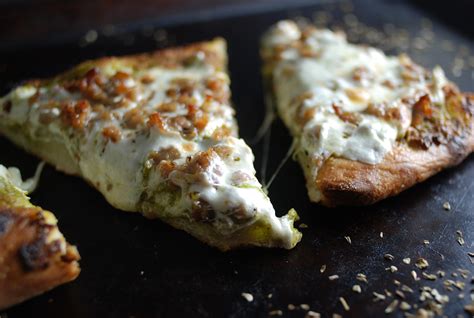 Pistachio Pesto Sausage Pizza