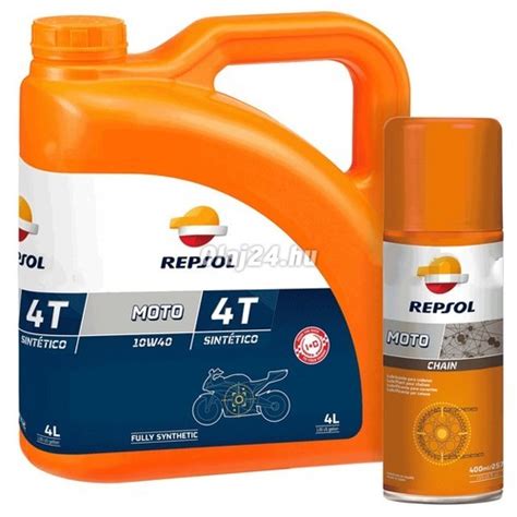 REPSOL MOTO SINTETICO 4T 10W 40 4L DRY WHITE CHAIN SPRAY Motorkerékpár