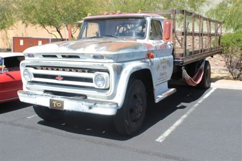 Sold At Auction 1966 Chevy C60 2 12 Stake Bed Flat Bed