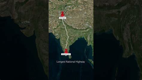 Longest NH Of India Srinagar To Kanyakumari India Srinagar