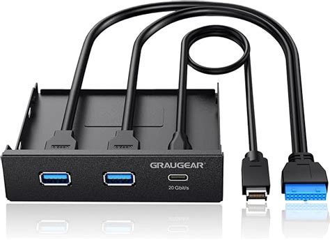 Graugear Usb C Frontpanel Zoll Usb Hub Mit X Usb Gen X Type