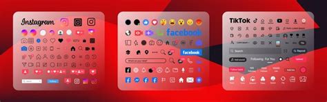 Premium Vector Instagram Tik Tok Facebook Button Icon Set Screen