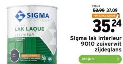 Sigma Lak Interieur 9010 Zuiverwit Zijdeglans Aanbieding Bij GAMMA