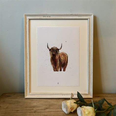 Highland Cow Framed Giclee Print - Etsy