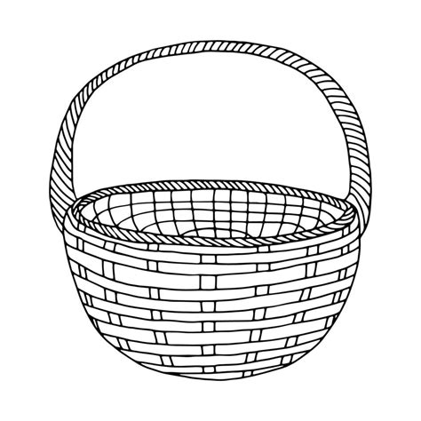 Doodle Style Picnic Basket 5494322 Vector Art At Vecteezy