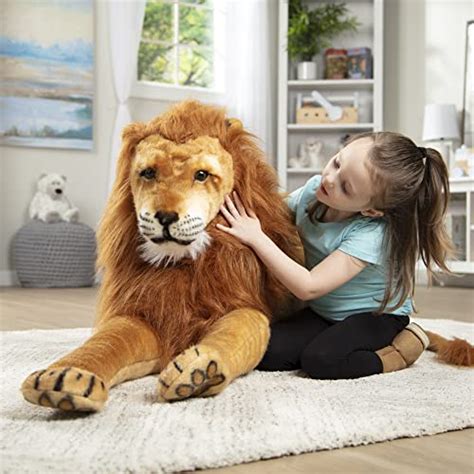 Melissa And Doug Giant Lion Lifelike Stuffed Animal Over 6 Feet Long