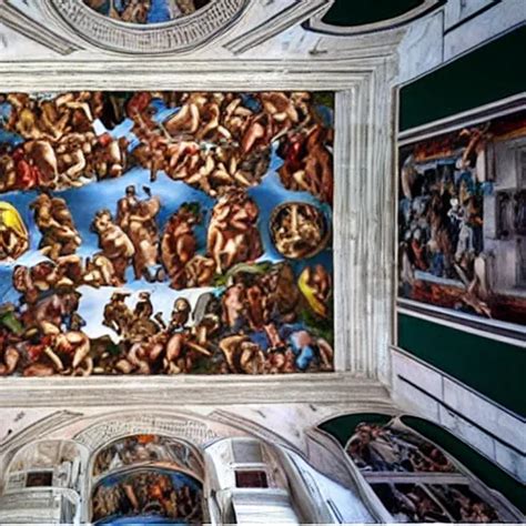 Sistine Chapel With A Star Wars Painting Realistic Stable Diffusion