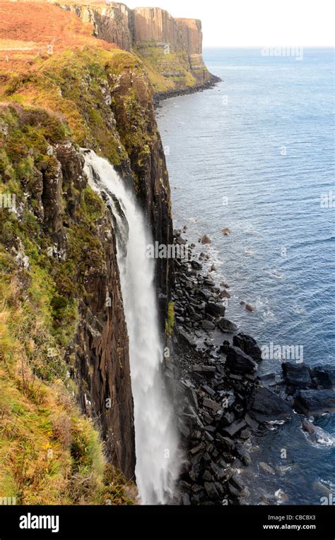 The Mealt Waterfall And Kilt Rock On The Trotternish Peninsula Of The