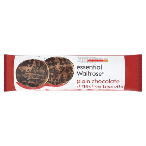 Essential Waitrose Plain Chocolate Digestive Biscuits G By British