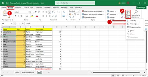 Comment trier par ordre alphabétique sur Excel