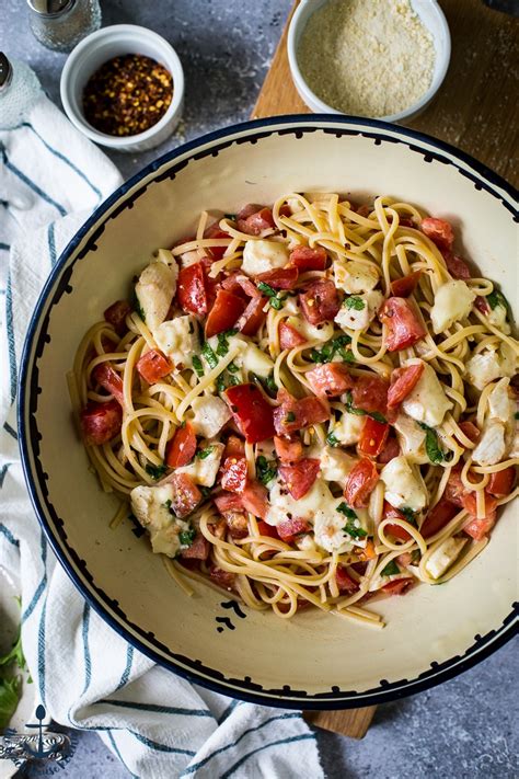 Linguine With Tomatoes Basil And Brie The Beach House Kitchen