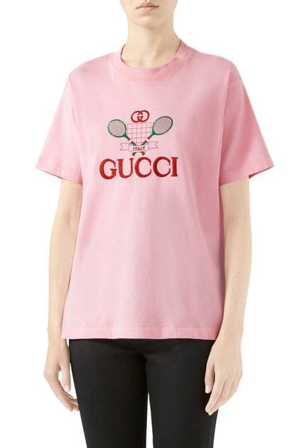 Gucci Racket Logo Cotton Jersey T Shirt In Ivory Modesens Fashion