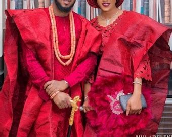 African Traditional Wedding Aso Oke For Couplecomplete Laser Cut Aso