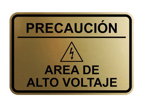 Signs Bylita Classic Framed Precauci N Area De Alto Voltaje Door Or