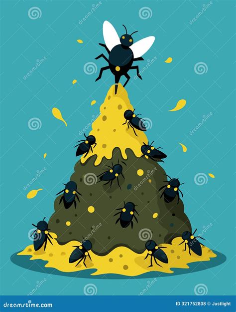 Thick Layers of Black Flies Swarmed Around the Putrid Piles of Garbage
