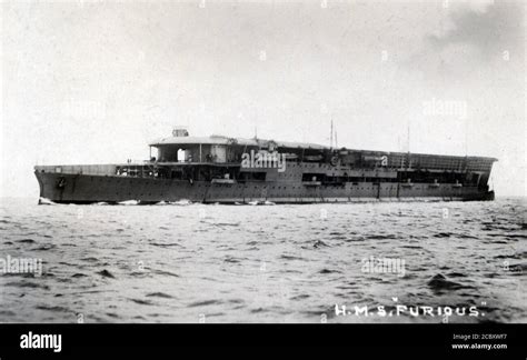 Photograph Depicting The Early Royal Navy Aircraft Carrier Hms