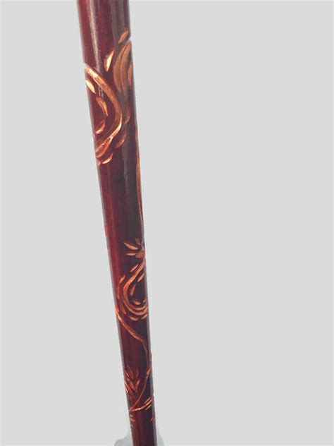 Wooden Cane Howling Wolf Carved Handle And Staff Wood Walking Etsy