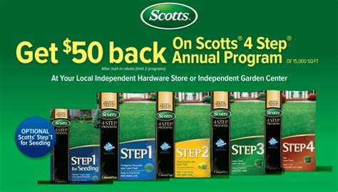 Scotts 4 Step Rebate Printable Rebate Form