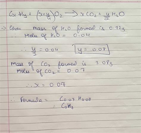 A Gaseous Hydrocarbon Gives Upon Combustion 0 72 G Of Water And 3 08 G