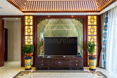 House Interior with Chinese Style Decoration Stock Image - Image of sofa, floor: 106222663