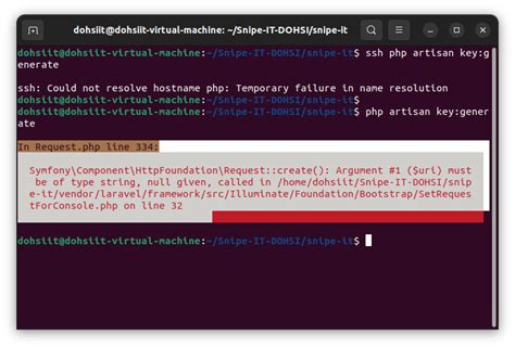 Error While Running Php Artisan Key Generate Command On Ubuntu Snipe