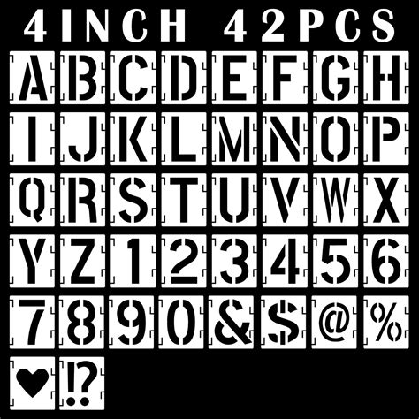 Buy Alphabet Letter Stencils 4 Inch 42 Pcs Reusable Plastic Letter And Number Templates