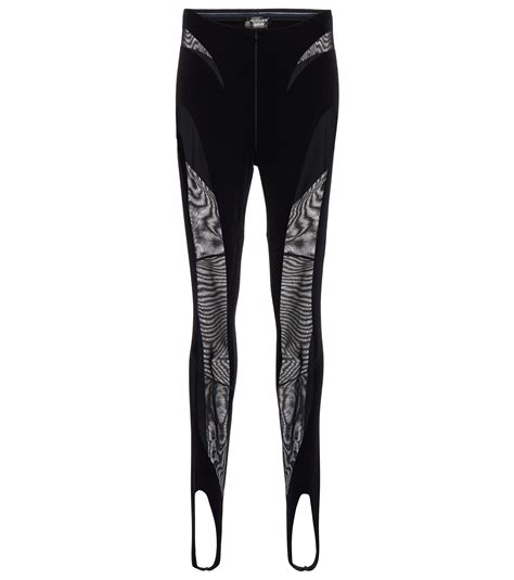 Wolford X Mugler Flock Shaping Paneled Stirrup Leggings In Black Lyst