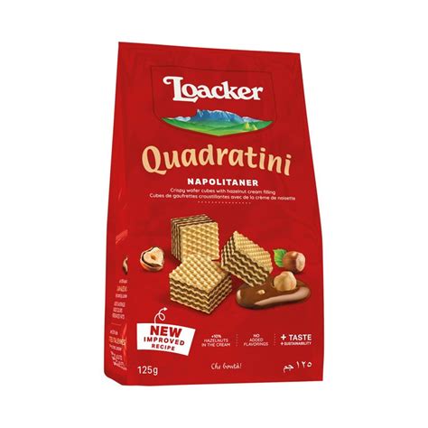 Loacker Quadratini Napolitaner Crispy Wafer Cubes With Hazelnut Cream