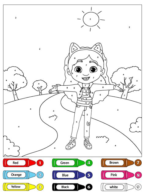 Gabbys Dollhouse Color By Number Coloring Pages Free Printable Porn