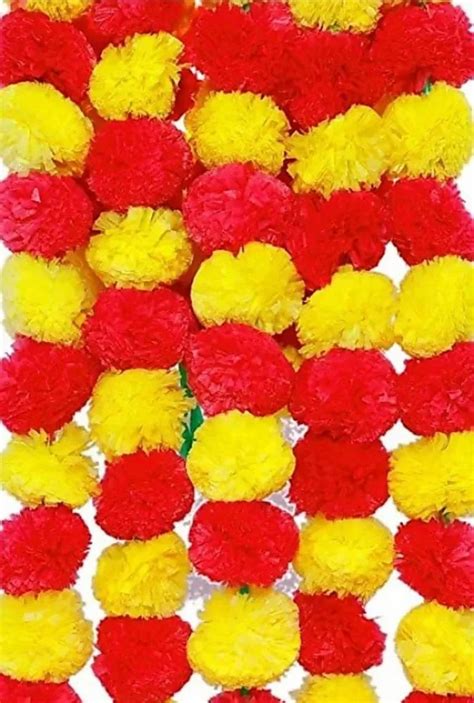red  yellow genda phool artificial  piece   delhi id