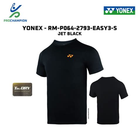 Promo New Kaos Jersey Badminton Yonex Rm Easy Tee Jet Black L