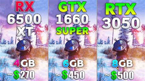 Rtx 3050 Vs Gtx 1660 Super Vs Rx 6500 Xt Test In 8 Games Youtube