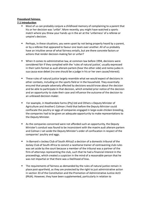 Procedural Fairness Topic 6 Procedural Fairness 7 Introduction Most