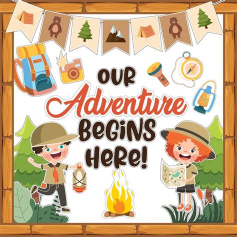 Decorably Pcs Camping Bulletin Board Decorations Set With Borders