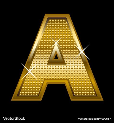 Golden font type letter Royalty Free Vector Image