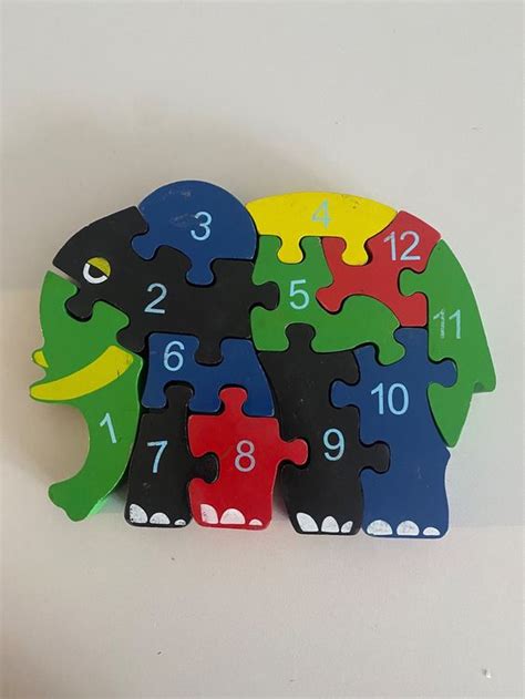 Elefant Holz Puzzle Zahlen Kaufen Auf Ricardo