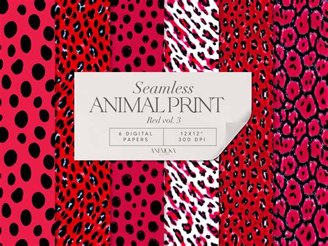 Red Animal Print Seamless Paper Graphic by AnemonaEstudio · Creative ...