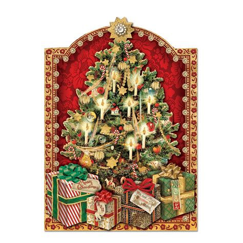 Heartland Christmas Tree With Presents Boxed Holiday Cards Punch Studio