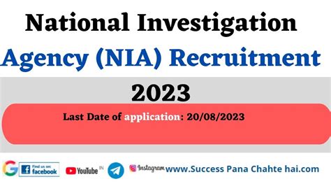 National Investigation Agency Nia Recruitment Hp Govt Jobs