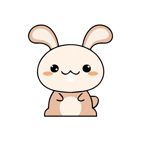 Premium Vector A Cartoon Rabbit With A Cute Face And Light Brown Body