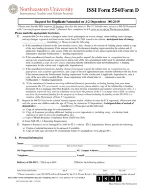 Fillable Online Northeastern Issi Form Form D Northeastern Fax