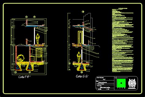 Corte Por Fachada En Dwg Librer A Cad