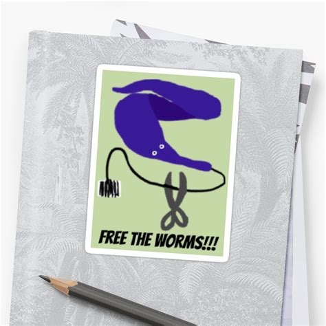 Worm On A String Free The Worms Meme Sticker By CrystalRain15