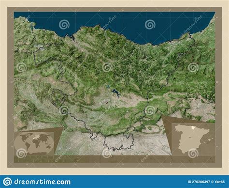 Pais Vasco Spain High Res Satellite Capital Stock Illustration