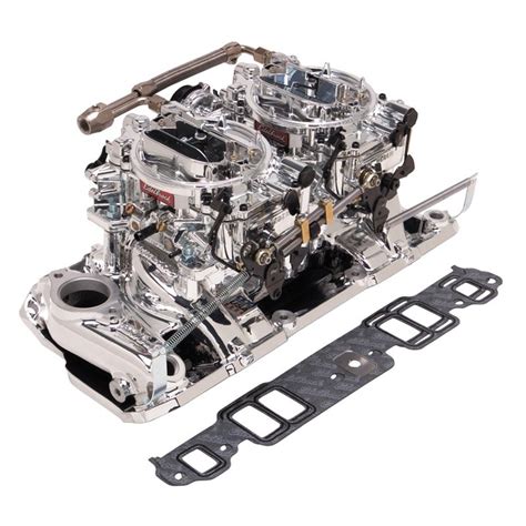 Edelbrock® 20254 Rpm Dual Quad Endurashine Intake Manifold And Carburetor Kit