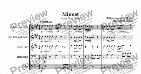 Minuet From Don Juan For Brass Quintet Download Sheet Music Pdf File