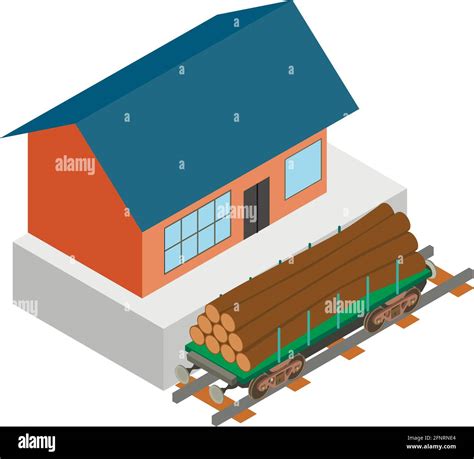 Timber Transportation Icon Isometric Illustration Of Timber